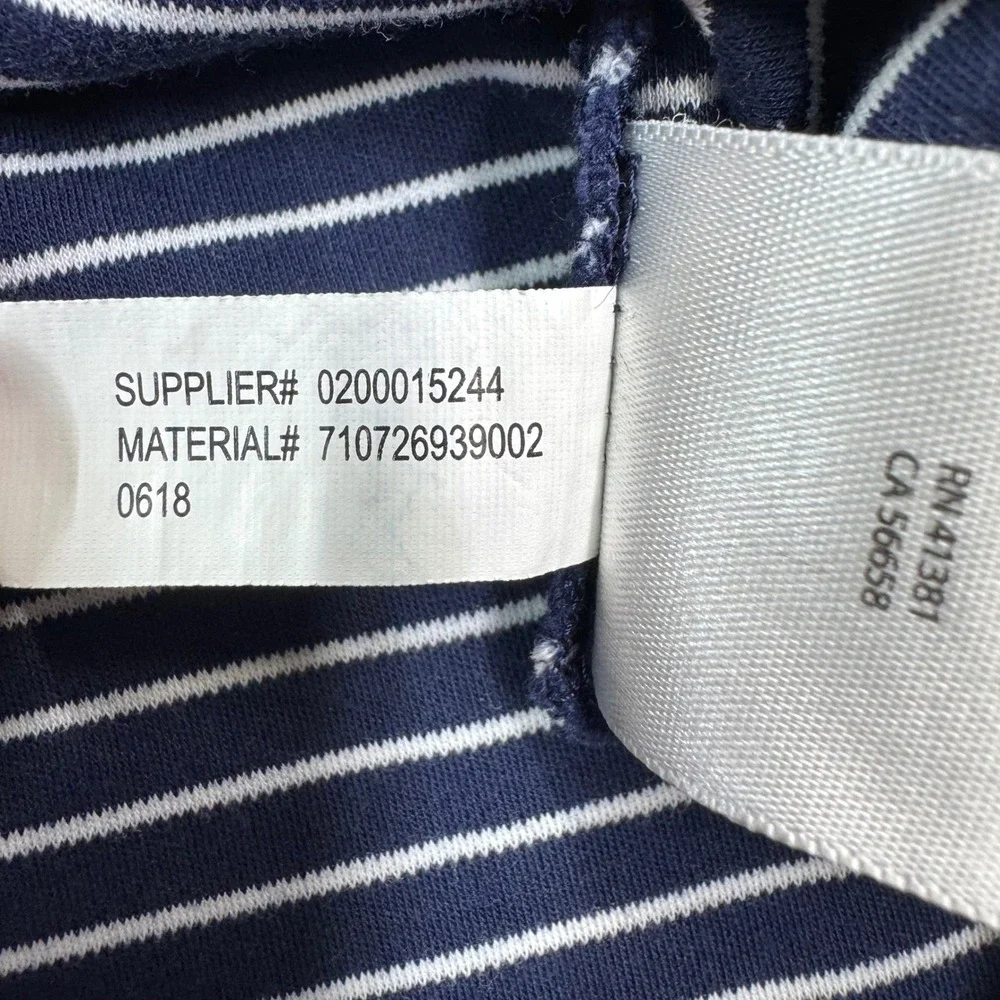 Polo Ralph Lauren Mens Short Sleeve Polo Shirt Navy Blue White Stripe Size Large